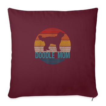 Doodle Maman - Housse de coussin décorative 45 x 45 cm - bordeaux - Devant