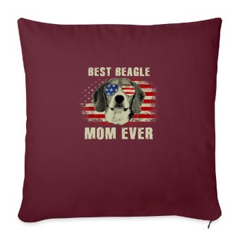 Beste Beagle-Mutter aller Zeiten - Sofakissenbezug 45 x 45 cm - Burgunderrot - Vorne