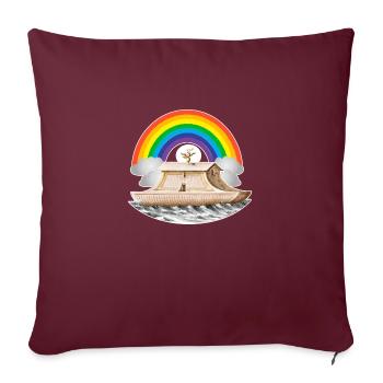 Déluge arc-en-ciel L’arche de Noé - Housse de coussin décorative 45 x 45 cm - bordeaux - Devant