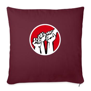 Poings1b - Housse de coussin décorative 45 x 45 cm - bordeaux - Devant