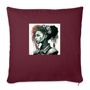 cyberg punk 9b218d23 480f 419d aceb 8af1c457f1fc - Housse de coussin décorative 45 x 45 cm - bordeaux - Devant