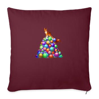 Chat Noël Chaton Chat Noël Chat domestique - Housse de coussin décorative 45 x 45 cm - bordeaux - Devant