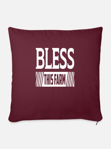 Bless This Farm - Sofakissenbezug 45 x 45 cm - Burgunderrot