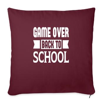 Game Over Retour à l’école - Housse de coussin décorative 45 x 45 cm - bordeaux - Devant