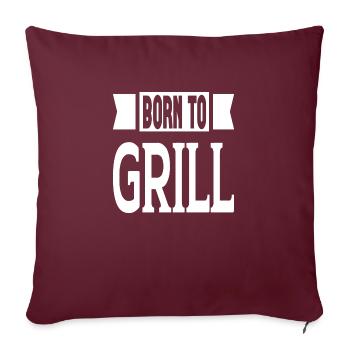 Né pour griller - Housse de coussin décorative 45 x 45 cm - bordeaux - Devant
