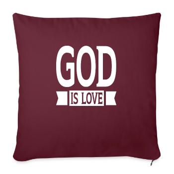 Dieu est amour - Housse de coussin décorative 45 x 45 cm - bordeaux - Devant