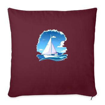 Voile Voilier Voilier Voilier Voilier - Housse de coussin décorative 45 x 45 cm - bordeaux - Devant