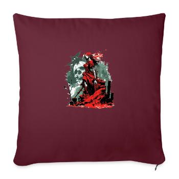 Rote Hexe - Sofakissenbezug 45 x 45 cm - Burgunderrot - Vorne