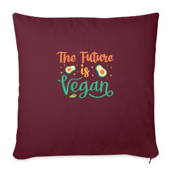 L'avenir est végétalien - Housse de coussin décorative 45 x 45 cm - bordeaux - Devant