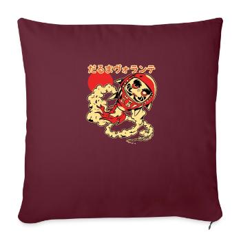 Fliegende Daruma-Puppe - Sofakissenbezug 45 x 45 cm - Burgunderrot - Vorne
