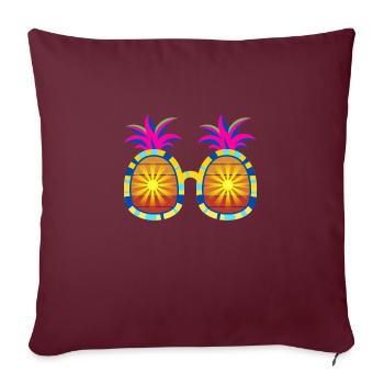 Lunettes de soleil Ananas - Housse de coussin décorative 45 x 45 cm - bordeaux - Devant