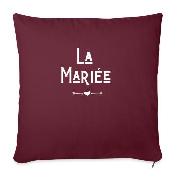 La mariée - Housse de coussin décorative 45 x 45 cm - bordeaux - Devant
