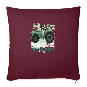 Pas de fermiers pas d'aliments - Housse de coussin décorative 45 x 45 cm - bordeaux - Devant