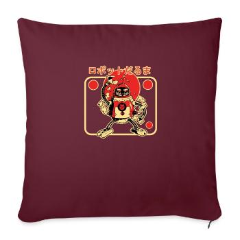 Daruma Robot - Housse de coussin décorative 45 x 45 cm - bordeaux - Devant