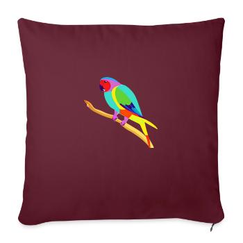 Propriétaire d’oiseaux Budgerigar Bird Cockatiel - Housse de coussin décorative 45 x 45 cm - bordeaux - Devant