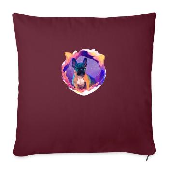 Chien Propriétaire Chien Propriétaire Chien Bulldog Chiens - Housse de coussin décorative 45 x 45 cm - bordeaux - Devant