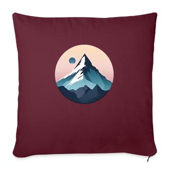 Art géométrique du paysage de montagne - Housse de coussin décorative 45 x 45 cm - bordeaux - Devant