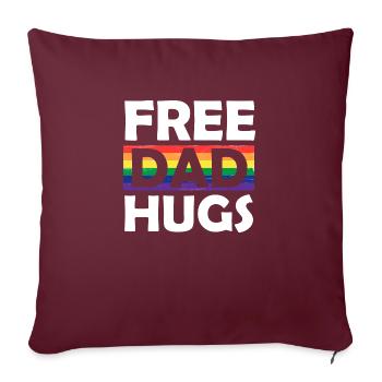 Kostenlose Papa-Umarmungen Regenbogen-LGBT-Pride-Vatertagsgeschenk - Sofakissenbezug 45 x 45 cm - Burgunderrot - Vorne