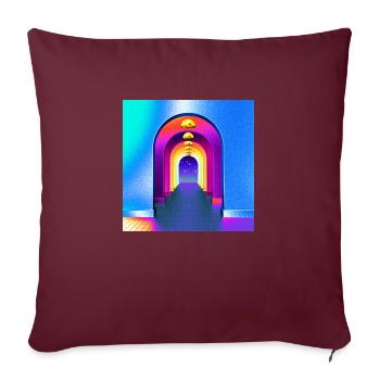 couloir luminescent - Housse de coussin décorative 45 x 45 cm - bordeaux - Devant