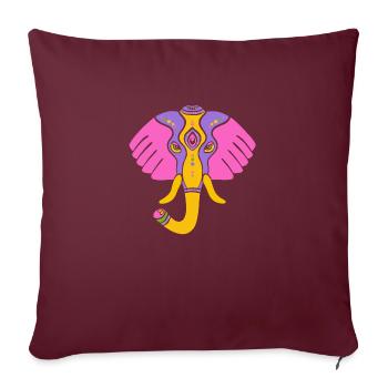 Symbole d’un éléphant indien, culture de l’Inde - Housse de coussin décorative 45 x 45 cm - bordeaux - Devant