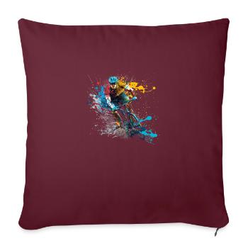 Cycliste - Housse de coussin décorative 45 x 45 cm - bordeaux - Devant