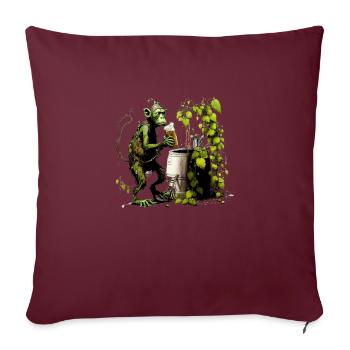 Brasseur amateur cool, le drôle de chimpanzé - Housse de coussin décorative 45 x 45 cm - bordeaux - Devant
