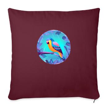 Budgerigar Bird Cockatiel Bird Propriétaire - Housse de coussin décorative 45 x 45 cm - bordeaux - Devant