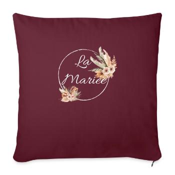 La mariée floral - Housse de coussin décorative 45 x 45 cm - bordeaux - Devant