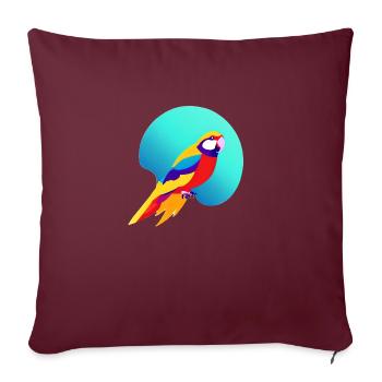 Budgerigar Propriétaire d’oiseaux Bird cockatiel - Housse de coussin décorative 45 x 45 cm - bordeaux - Devant