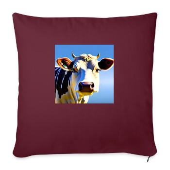 Vache avec des cornes - Housse de coussin décorative 45 x 45 cm - bordeaux - Devant