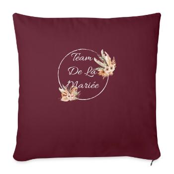 team de la Mariée evjf t-shirt assorti floral - Housse de coussin décorative 45 x 45 cm - bordeaux - Devant