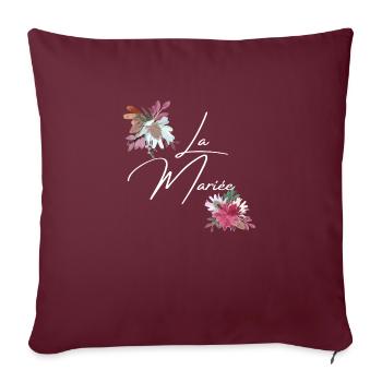 La mariée floral - Housse de coussin décorative 45 x 45 cm - bordeaux - Devant