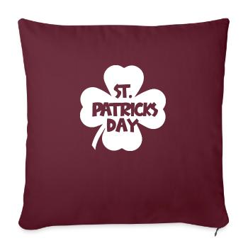 Fête de la Saint-Patrick - Housse de coussin décorative 45 x 45 cm - bordeaux - Devant