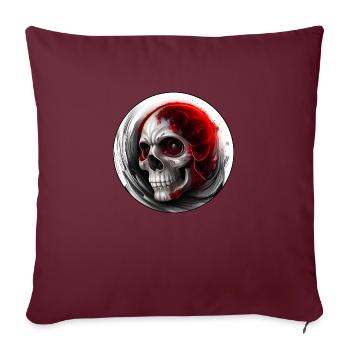 Darkside Design - Skull Art 4 - Housse de coussin décorative 45 x 45 cm - bordeaux - Devant
