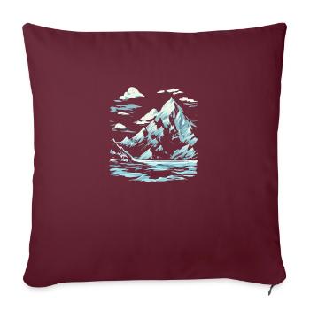 Montagne de glace - Housse de coussin décorative 45 x 45 cm - bordeaux - Devant