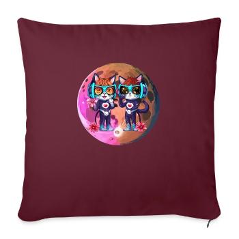 Chat buccal - Housse de coussin décorative 45 x 45 cm - bordeaux - Devant