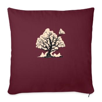 Votre arbre - Housse de coussin décorative 45 x 45 cm - bordeaux - Devant
