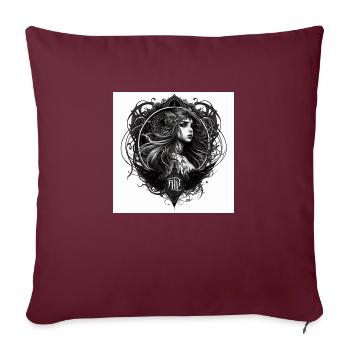 tatouage femme fatale - Housse de coussin décorative 45 x 45 cm - bordeaux - Devant