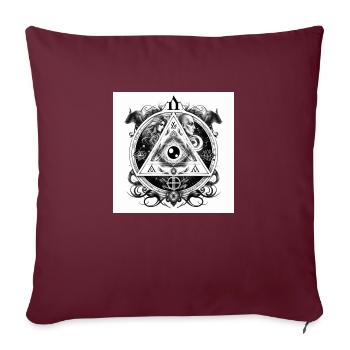 Illuminaten-Mann und -Frau - Sofakissenbezug 45 x 45 cm - Burgunderrot - Vorne