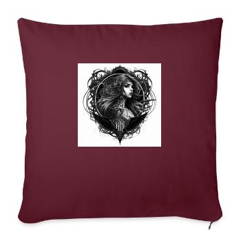 tatouage femme balance gothique - Housse de coussin décorative 45 x 45 cm - bordeaux - Devant
