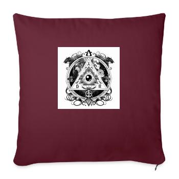 Illuminati-Auge - Sofakissenbezug 45 x 45 cm - Burgunderrot - Vorne