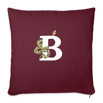 Buchstabe b Schlange - Sofakissenbezug 45 x 45 cm - Burgunderrot - Vorne