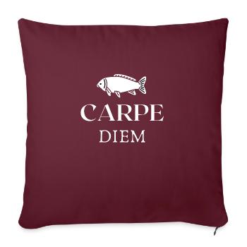 Imprimé "Carpe Diem" - Profitez de l'instant - Housse de coussin décorative 45 x 45 cm - bordeaux - Devant