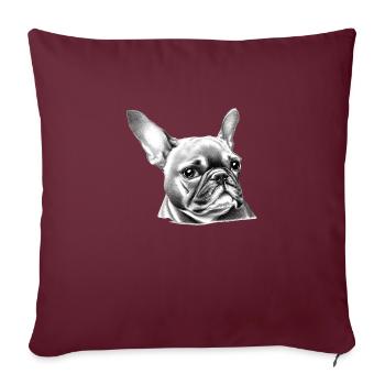 Chiens Propriétaires de chiens Chien Bulldog Propriétaires de chiens - Housse de coussin décorative 45 x 45 cm - bordeaux - Devant
