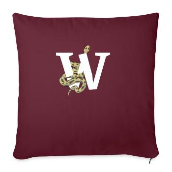 Lettre w serpent - Housse de coussin décorative 45 x 45 cm - bordeaux - Devant