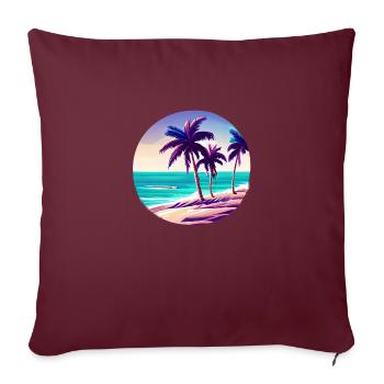 Vacances d’été Palm Beach Palm Island Sun - Housse de coussin décorative 45 x 45 cm - bordeaux - Devant