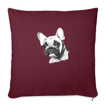 propriétaire de chien chiens bulldog dog propriétaire de chien - Housse de coussin décorative 45 x 45 cm - bordeaux - Devant