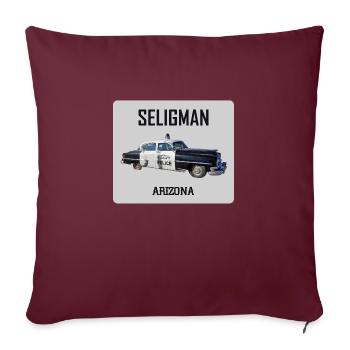 Voiture ancienne, Seligman, Arizona, road 66 USA - Housse de coussin décorative 45 x 45 cm - bordeaux - Devant