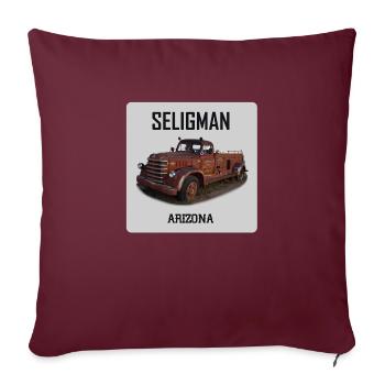 Voiture ancienne, Seligman, Arizona, road 66 USA - Housse de coussin décorative 45 x 45 cm - bordeaux - Devant