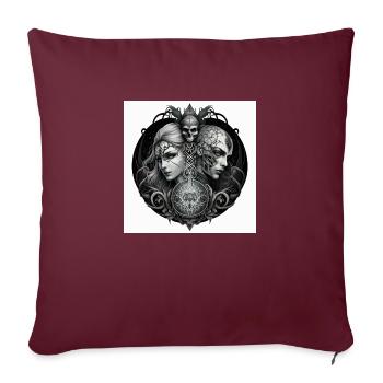 gemeaux 2 femmes dos à dos - Housse de coussin décorative 45 x 45 cm - bordeaux - Devant
